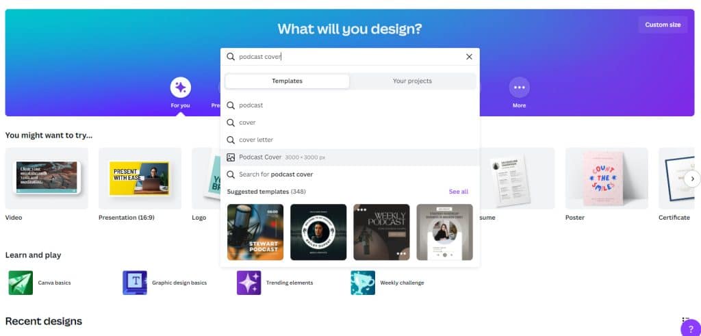 canva podcast cover